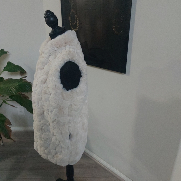 Rachel Zoe Faux Fur Cream Color Vest Size Small NWNT - Picture 7 of 13